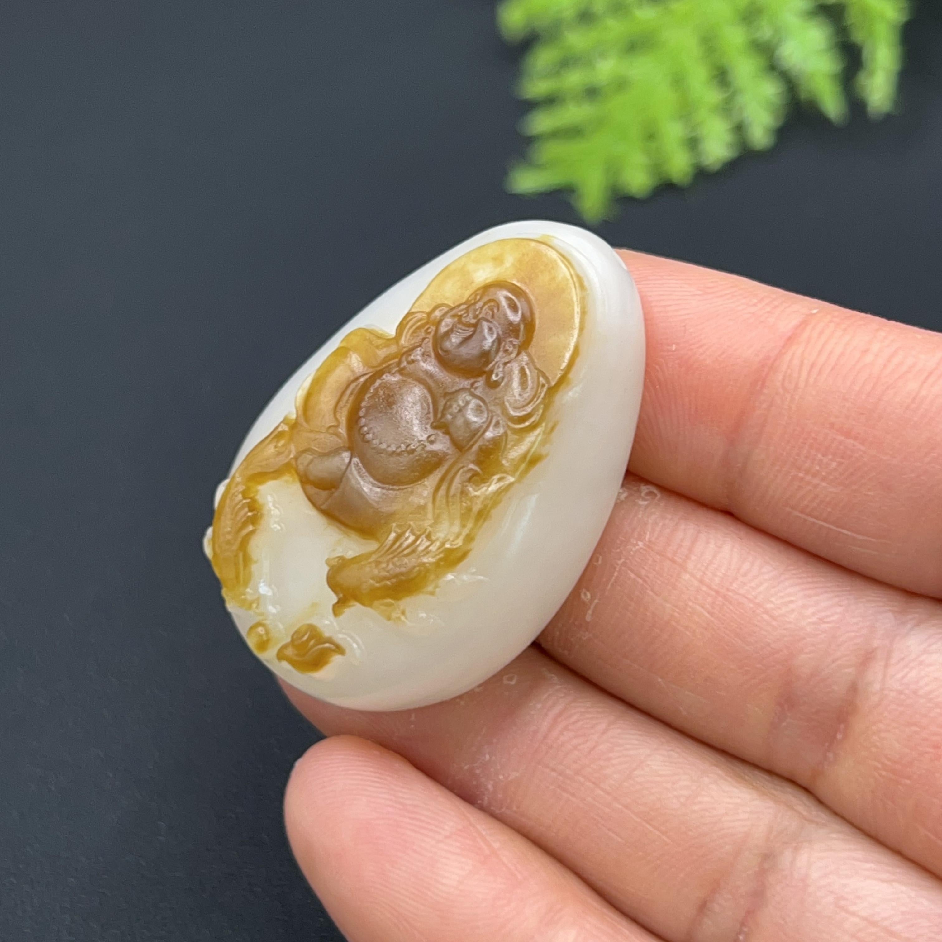 和田玉羊脂白玉佛挂件（25.2g）