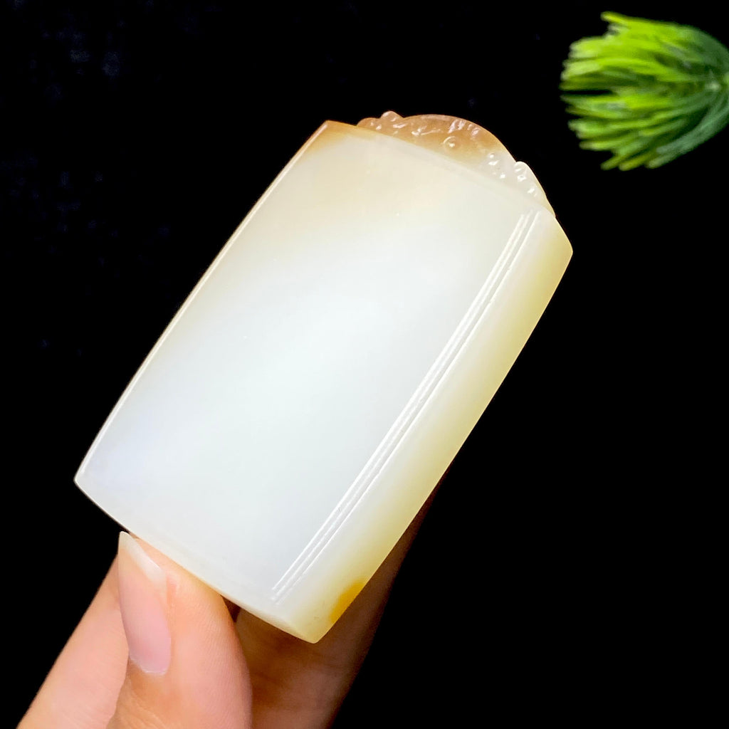 和田玉糖白无事牌（65.8g）