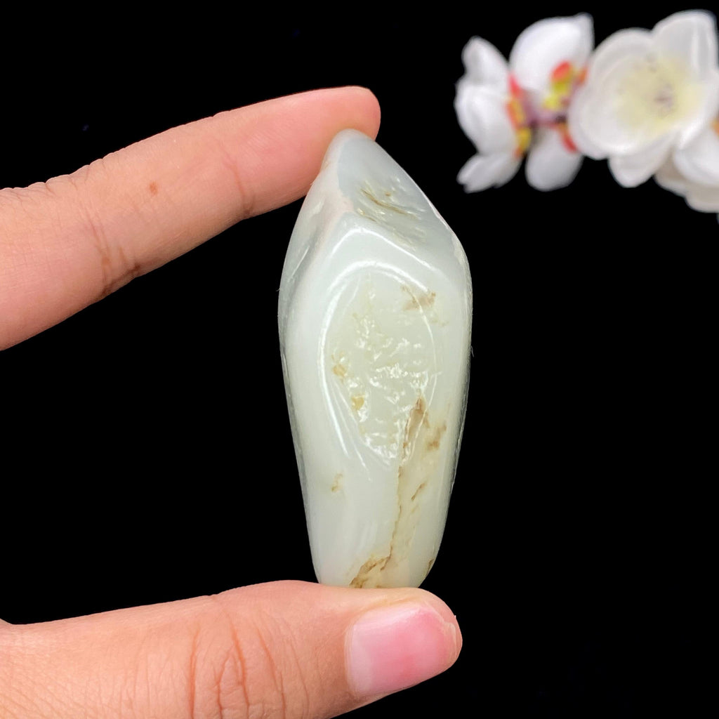 和田玉青白玉籽料手把件（89.3g）