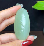 和田玉翠青烟紫生肖牛扭转乾坤（44.6g）