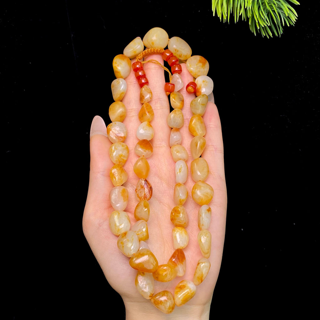 和田玉黄皮籽料项链（93.6g）