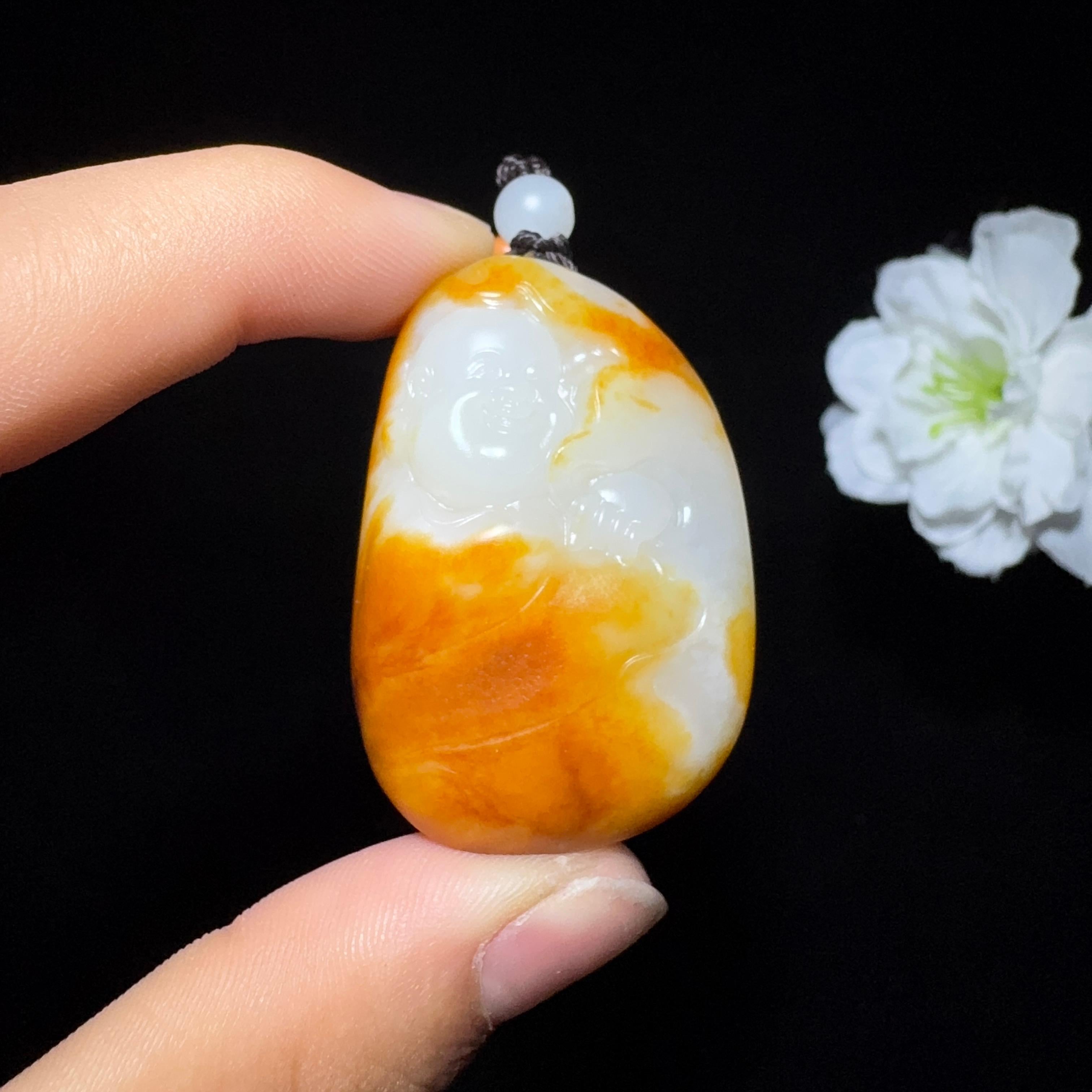 和田玉籽料收藏级挂件佛公（33.3g）