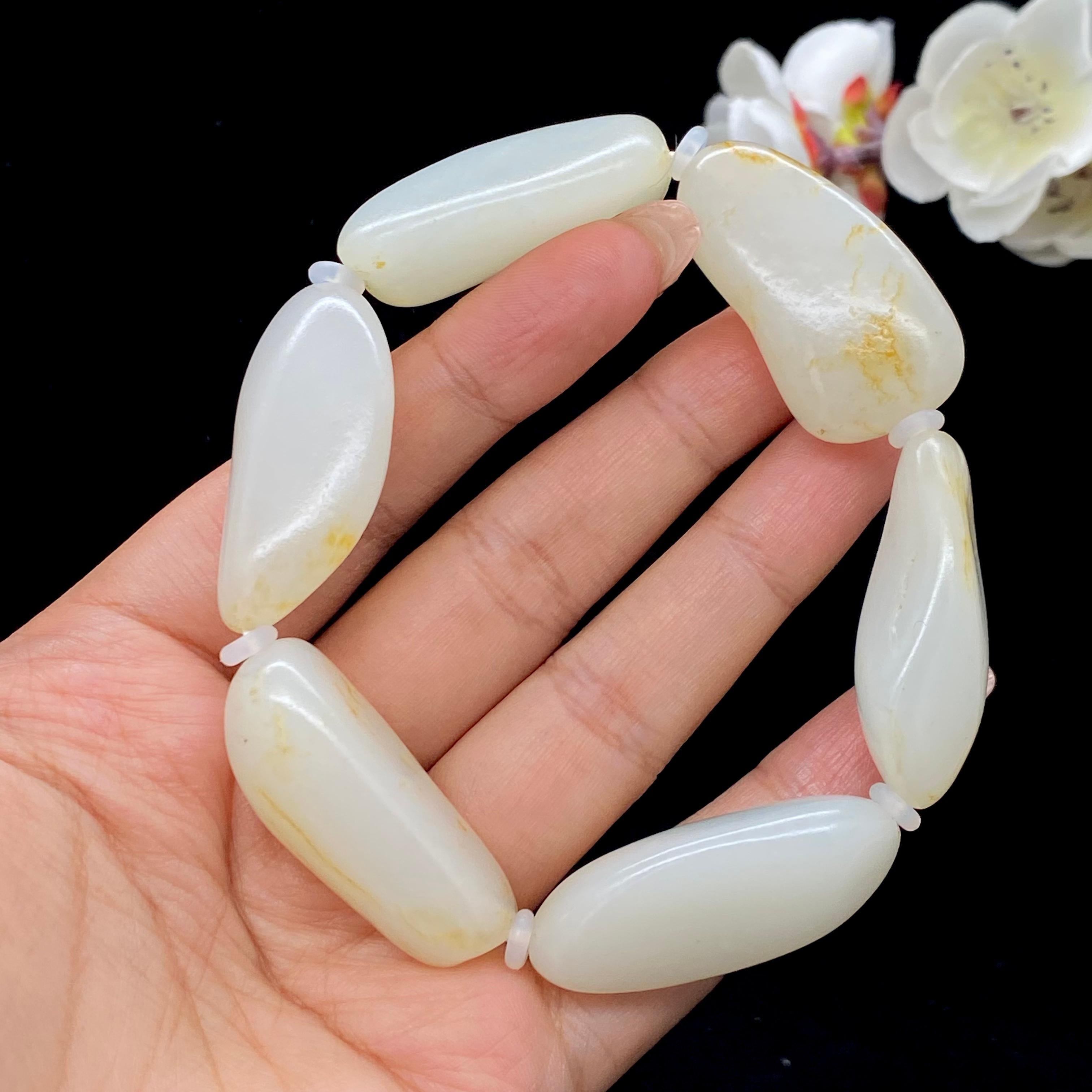 和田玉洒金皮籽料【精品手串】（92.7g）