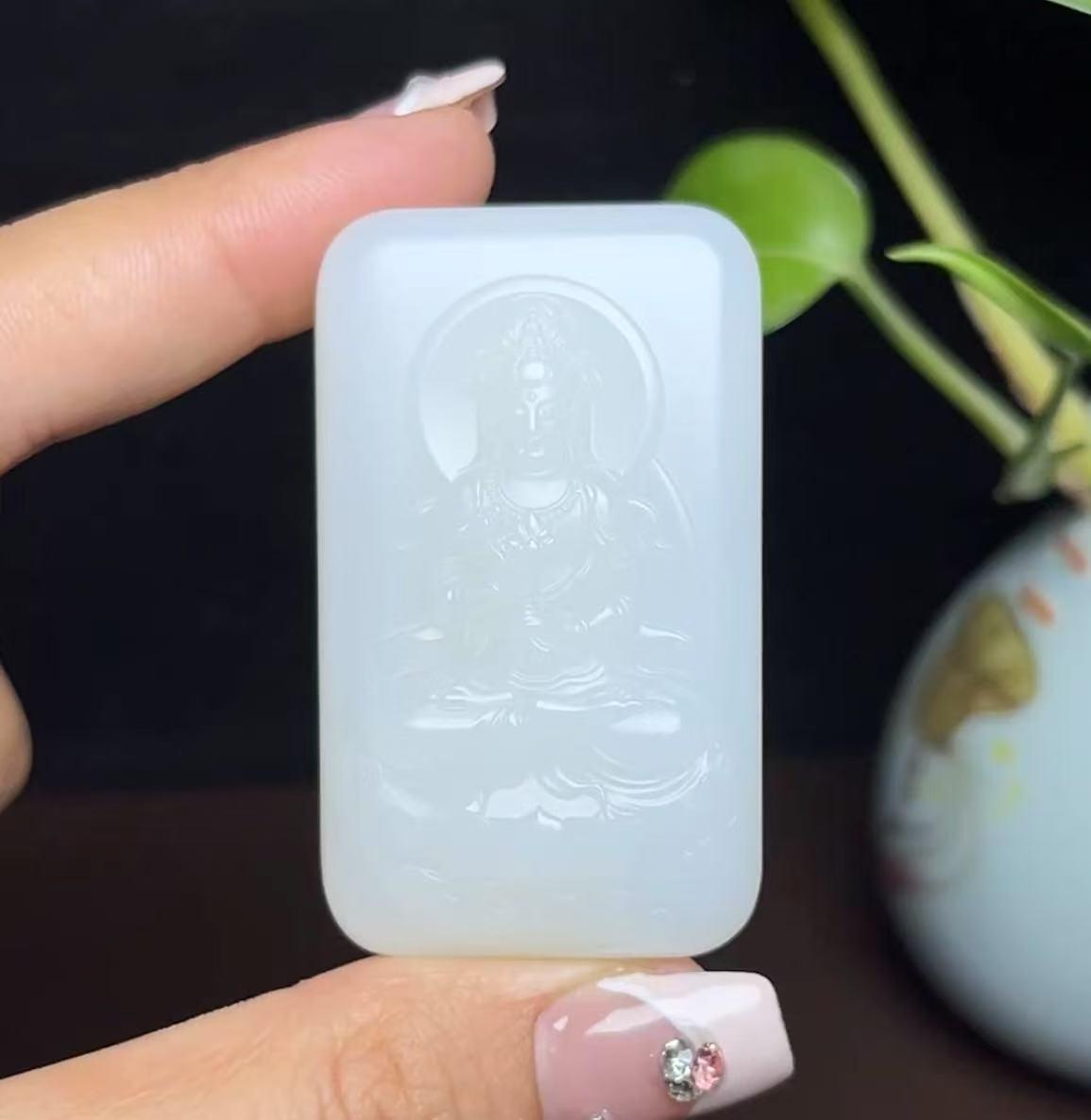 和田羊脂玉观音（60.9g）