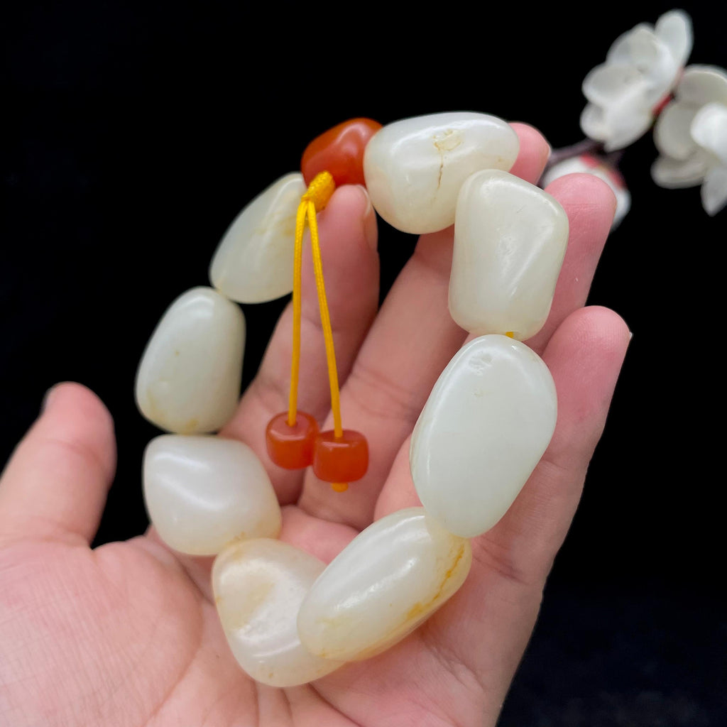 和田玉洒金皮籽料【精品手串】（103.8g）