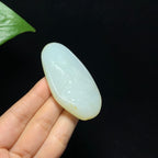 收藏级和田洒金皮白玉籽料观音挂件（43.5g）