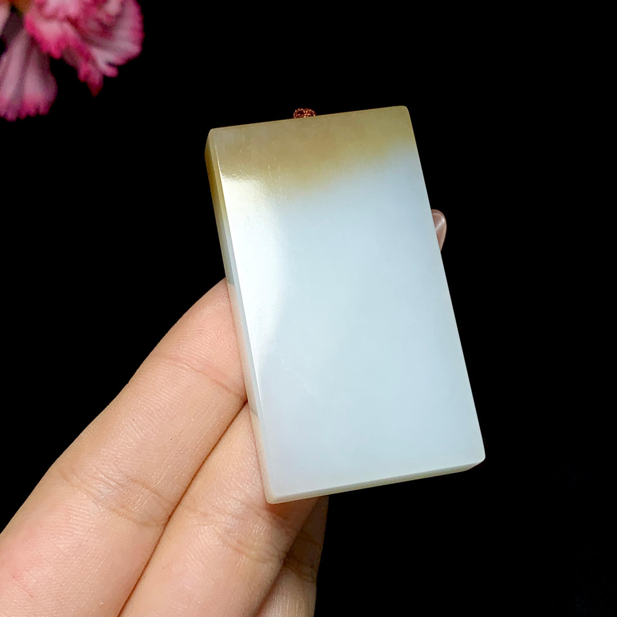 和田玉糖白玉无事牌（42.7g）
