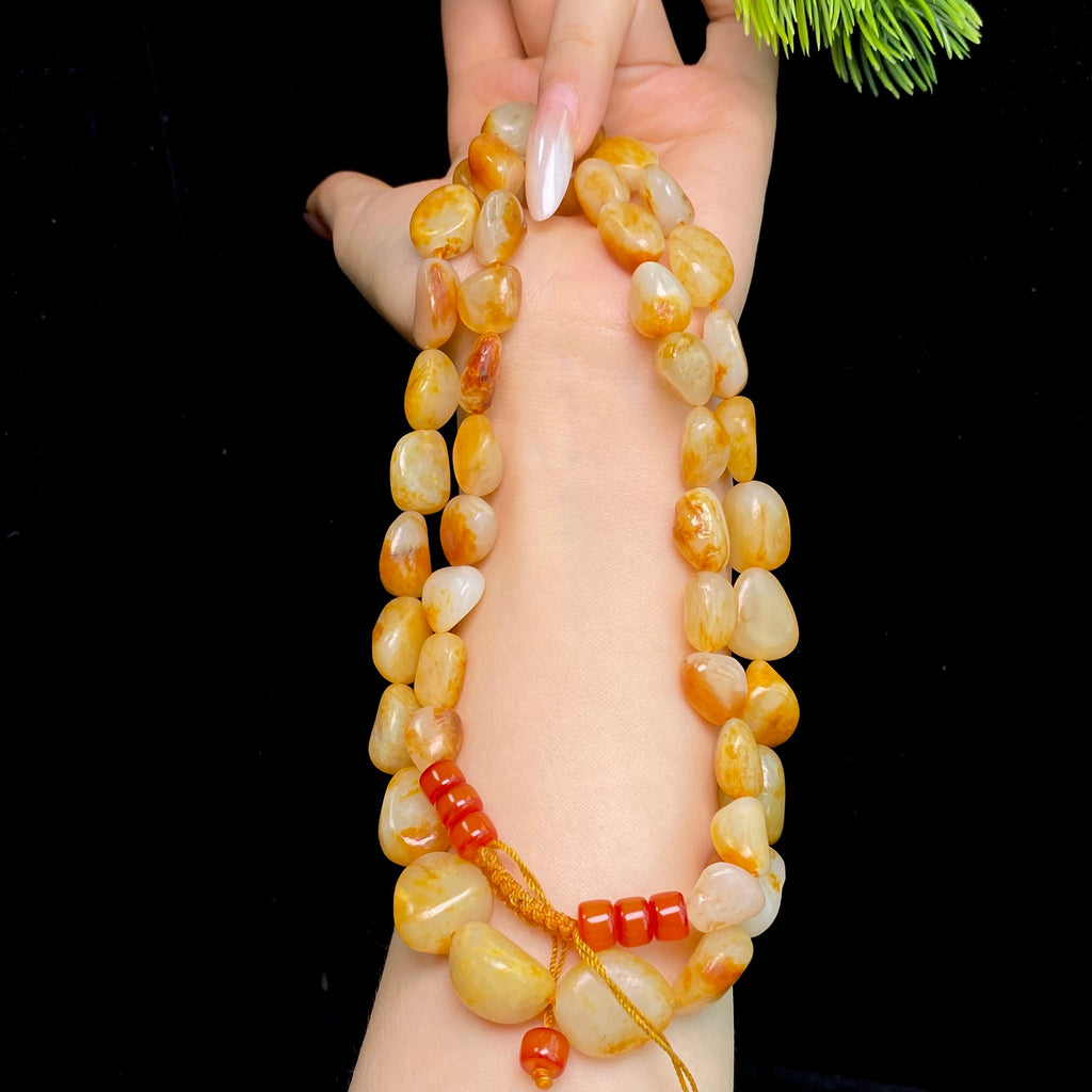 和田玉黄皮籽料项链（93.6g）