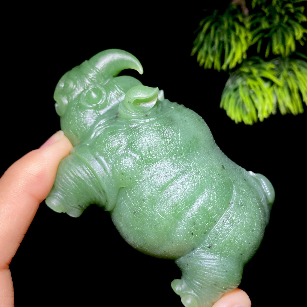 和田玉碧玉犀牛（263.6g）