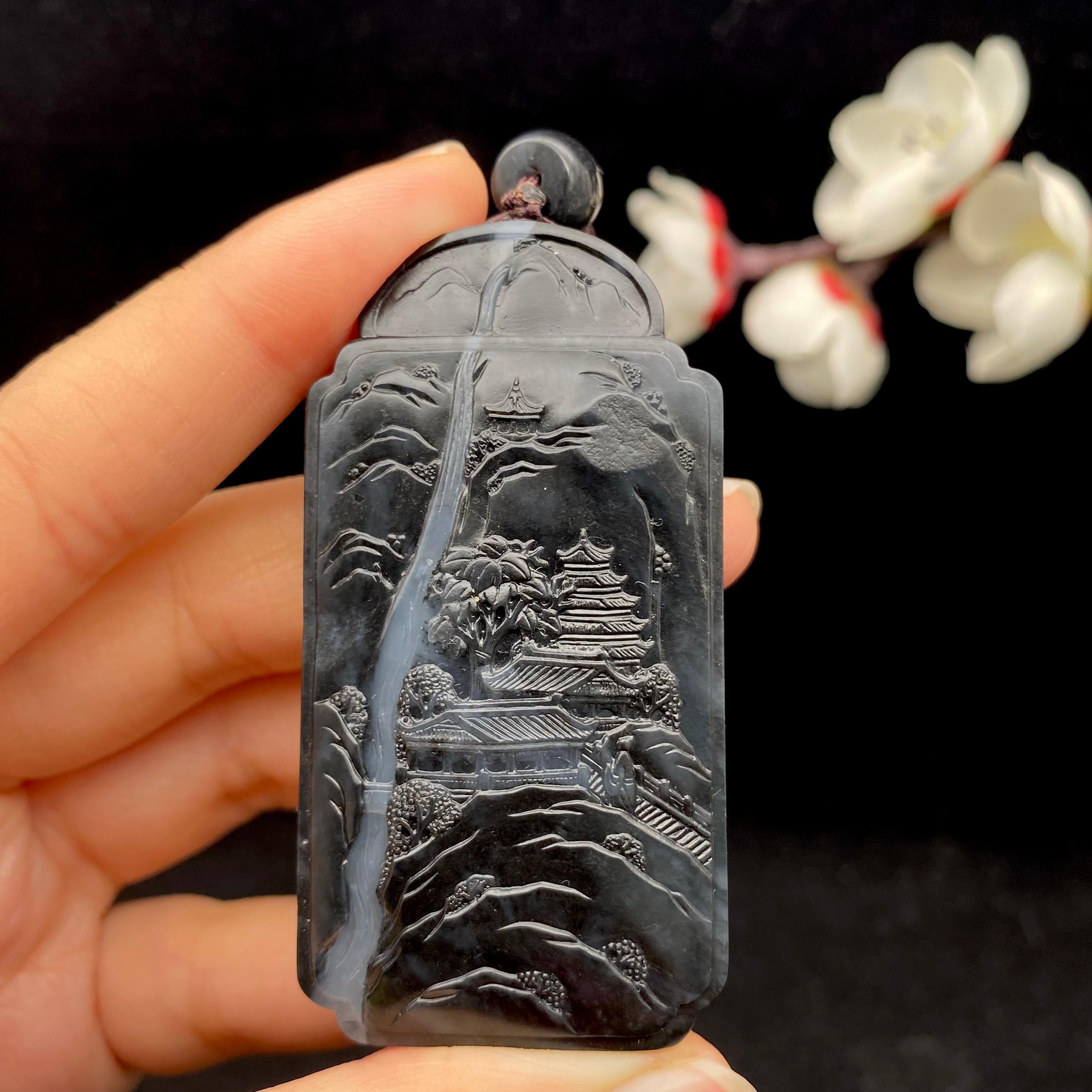 和田玉青花籽料【山水牌】（59.6g）