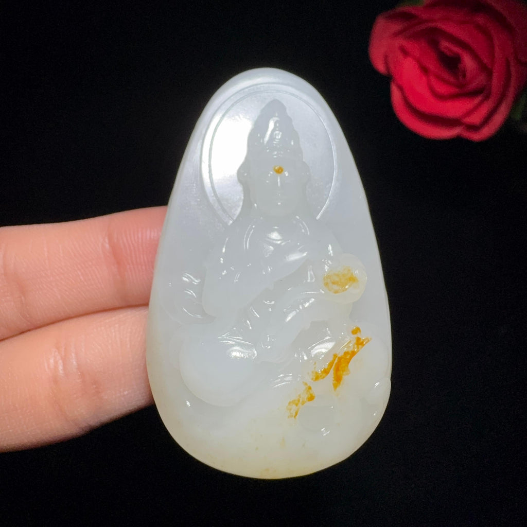 和田玉籽料羊脂白玉观音（85.1g）
