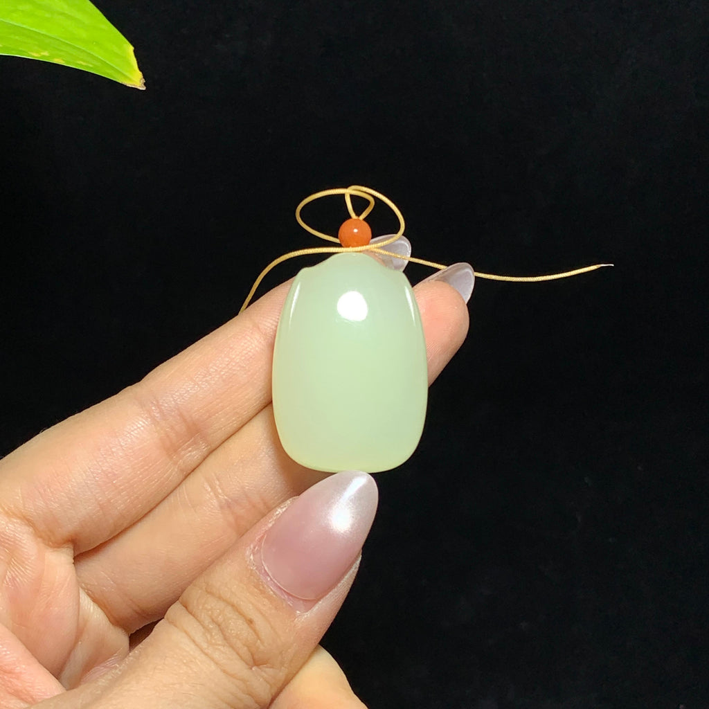 和田山料黄口无事牌挂件（17.3g）