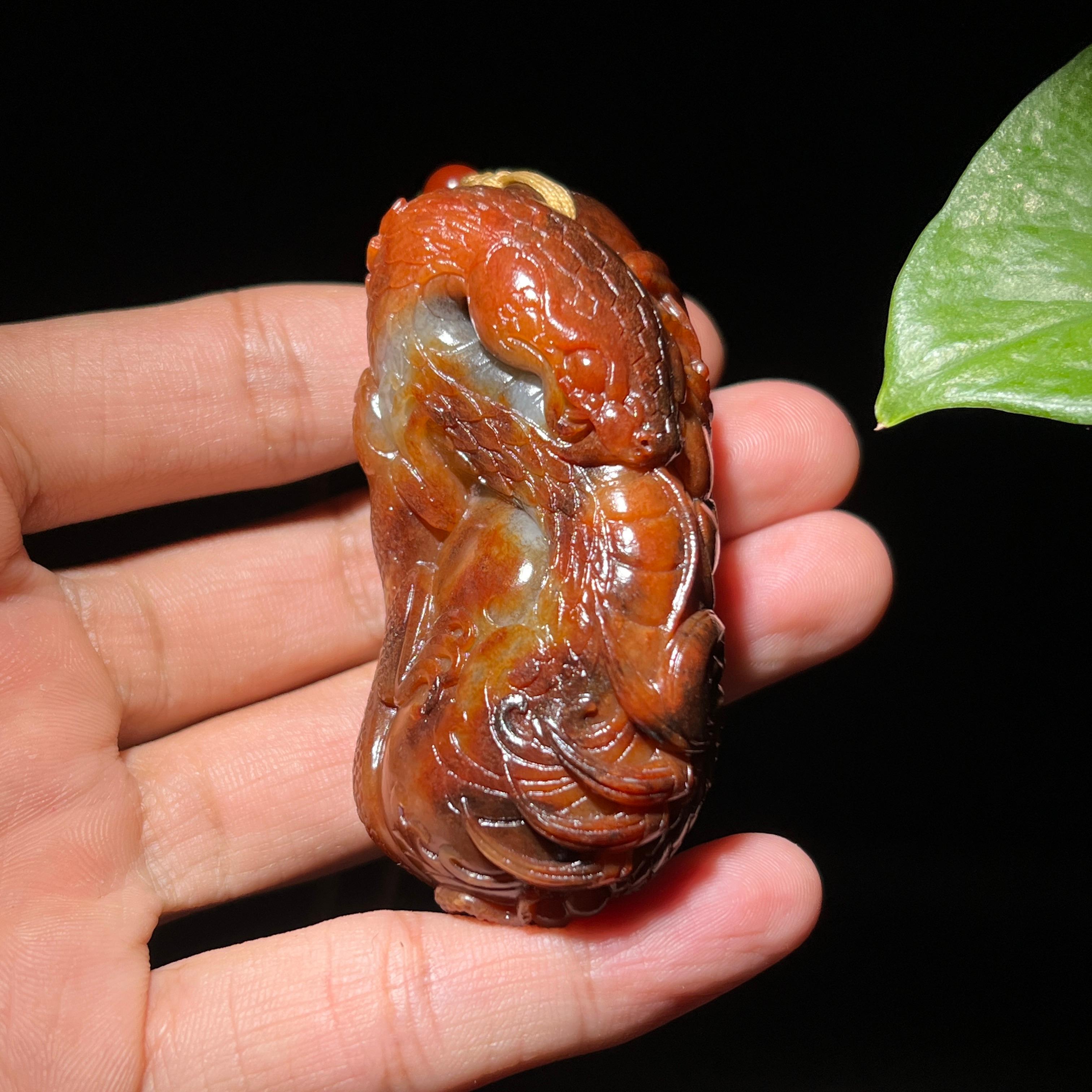 和田玉籽料红沁五毒挂件（91.3g）