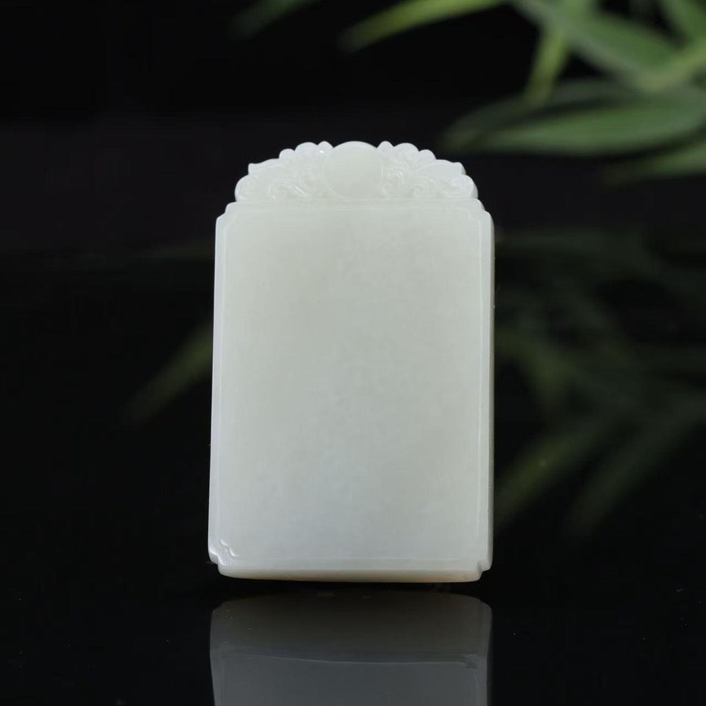 和田玉洒金皮无事牌挂坠（74.3g）