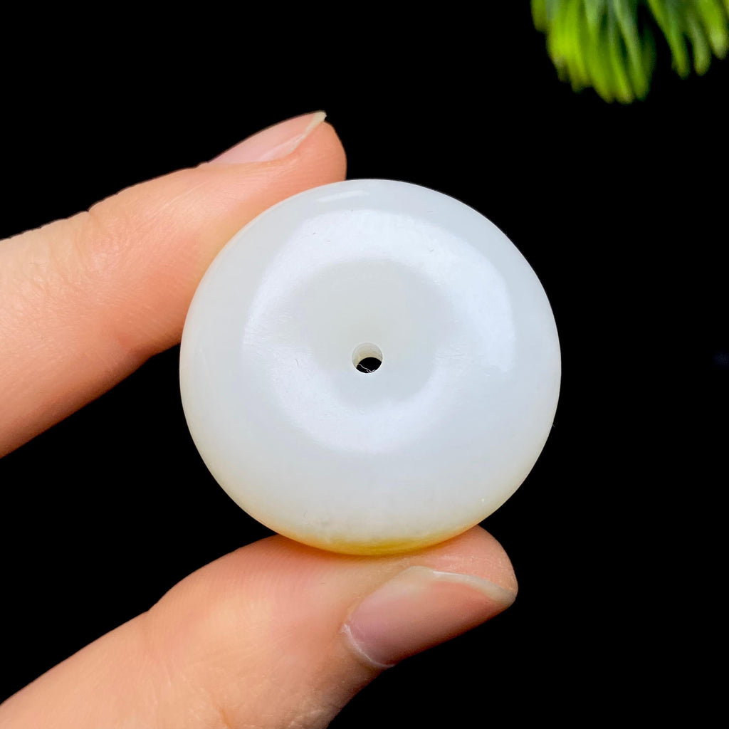 和田玉且末金山糖白平安扣（20.7g）