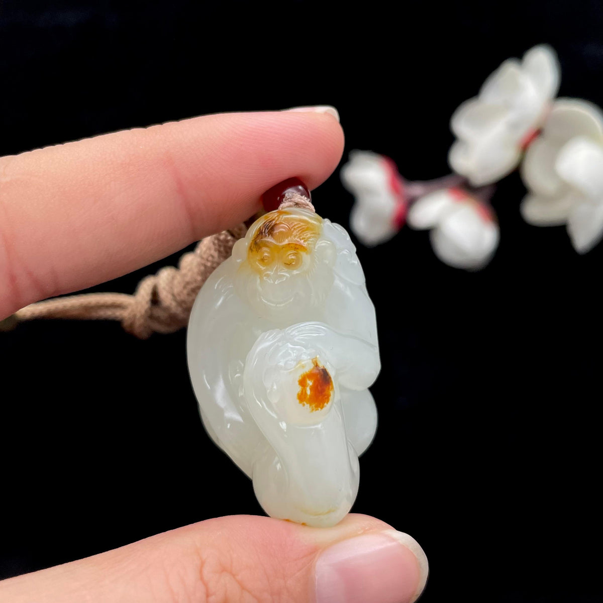 和田玉籽料【母子情深】挂件（25.6g）
