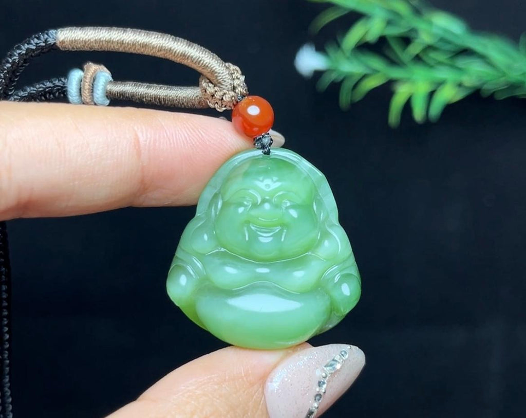 和田玉碧玉猫眼正装佛公（18.0g）