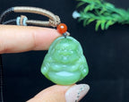 和田玉碧玉猫眼正装佛公（18.0g）