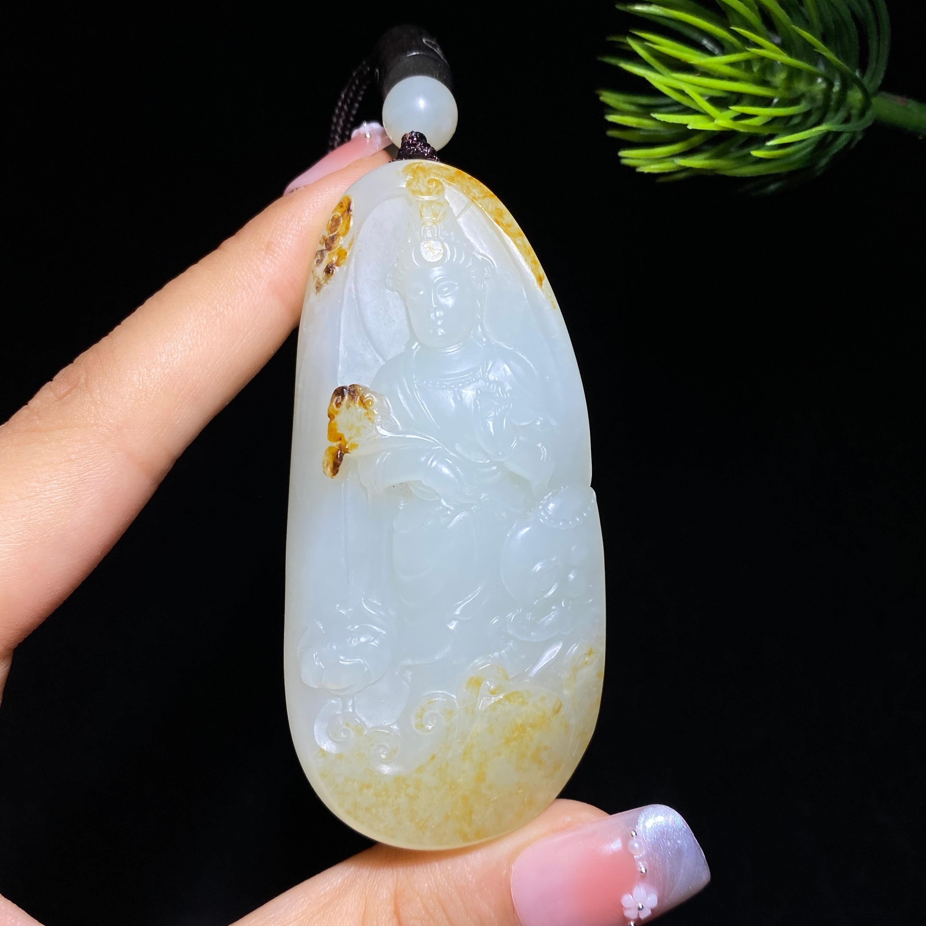 和田玉籽料普贤菩萨（64.1g）