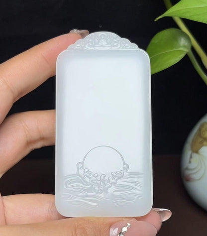 和田羊脂玉观音挂件（90.7g）