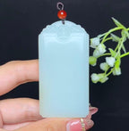 和田玉糖白羊脂玉莲花无相佛牌头平安无事牌（77.4g）