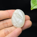 和田玉籽料黄沁皮连年有余挂件（14.1g）