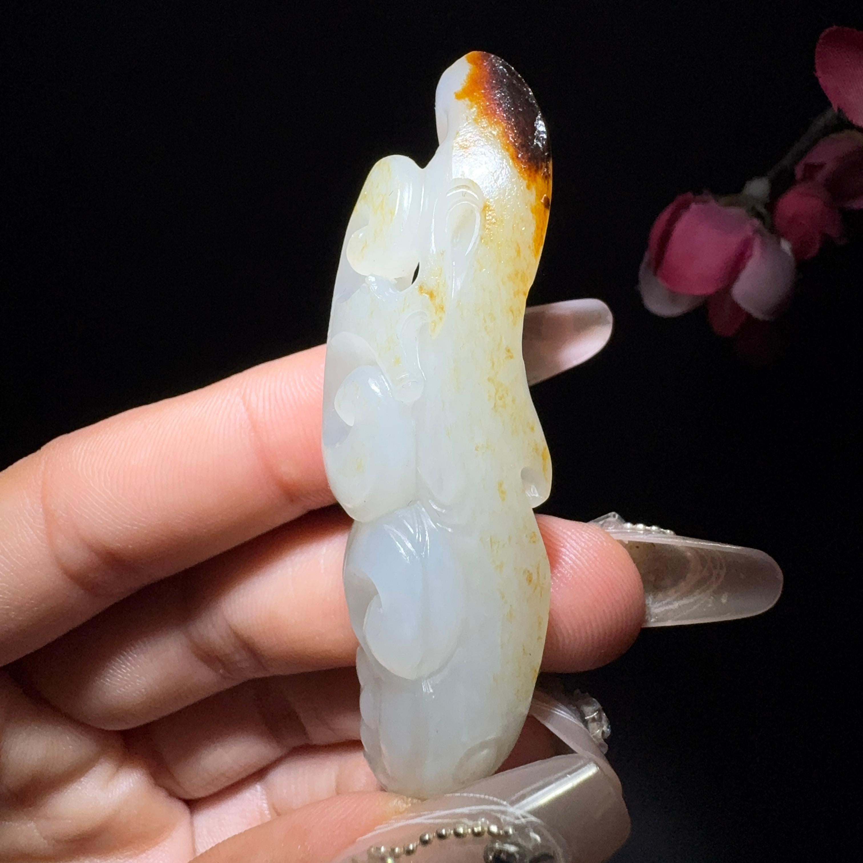 和田玉籽料如意挂件（23.2g）