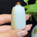 新疆和田玉且末糖羊脂玉平安无事牌（30.82g）