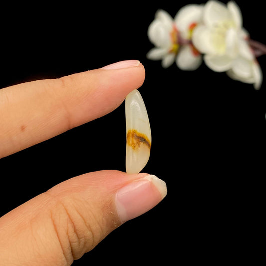 和田玉黄皮籽料戒面籽（3.5g）