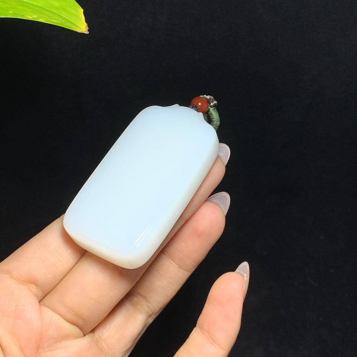和田山料羊脂白玉无事牌挂件（58.4g）