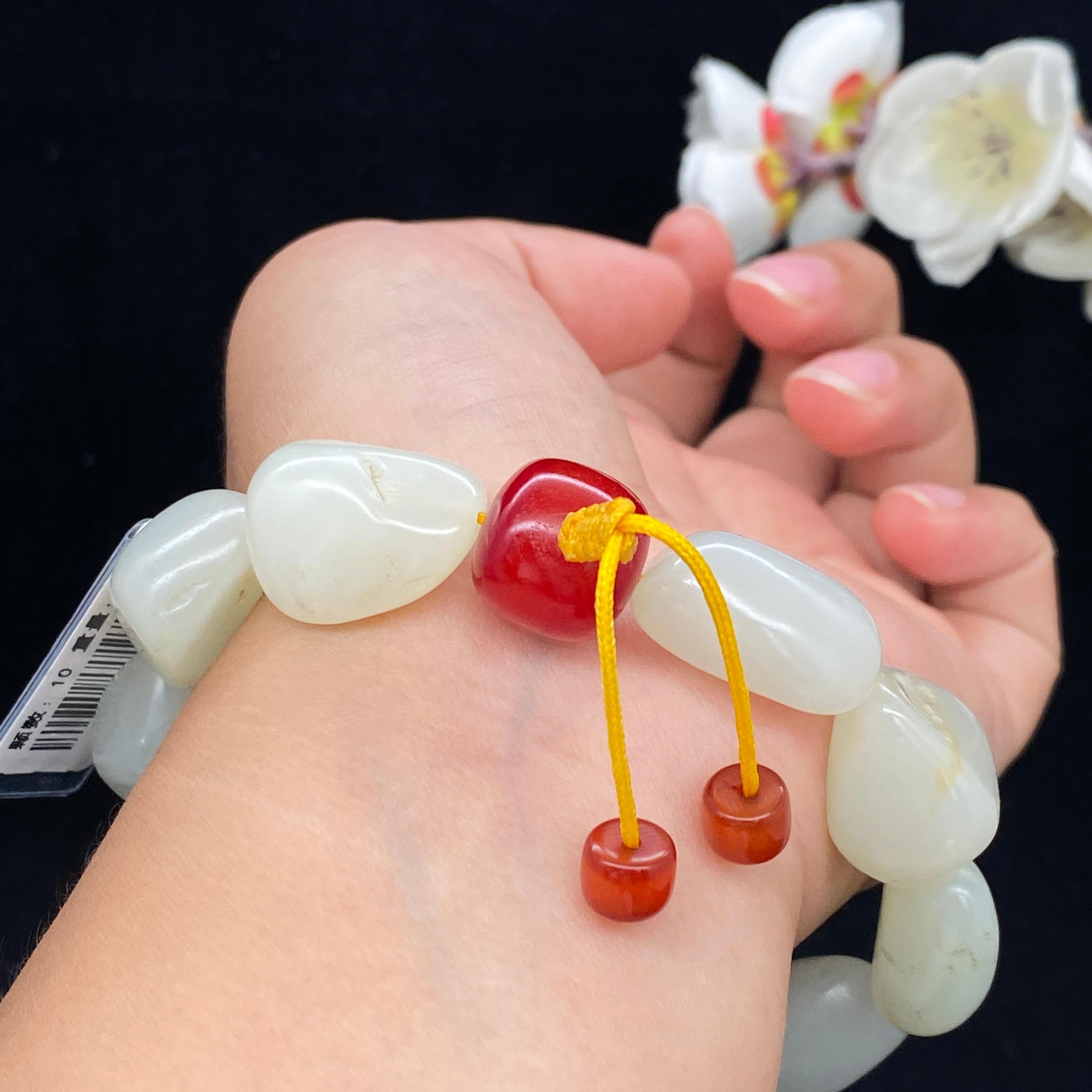 和田玉-白玉籽料【精品手串】H2603070168（g）