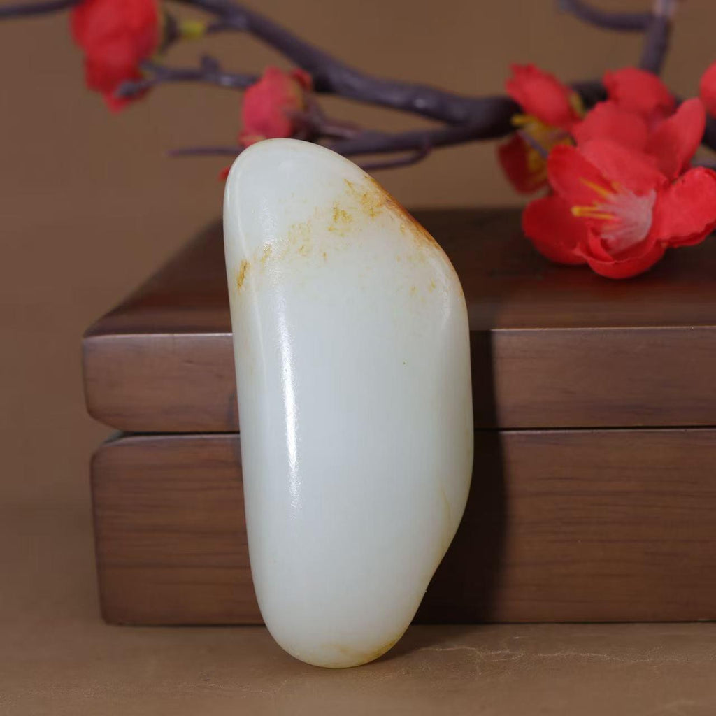 和田玉椎间盘籽料原石手把件（107.8g）