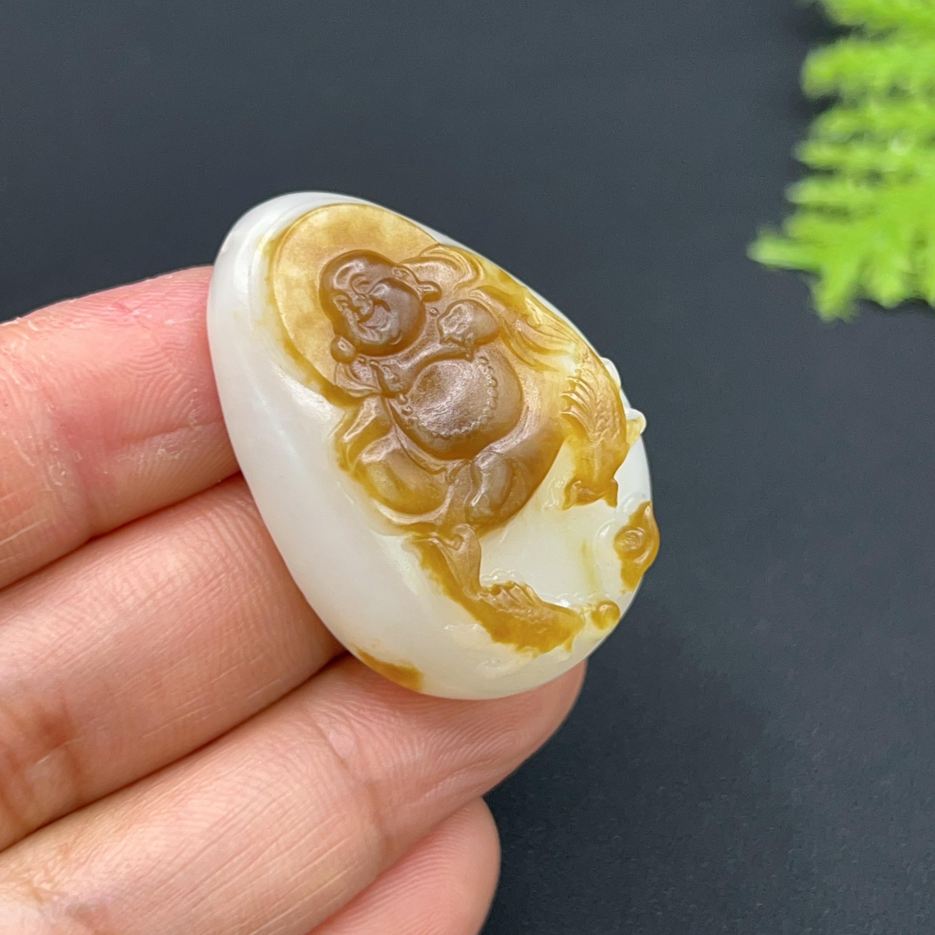 和田玉羊脂白玉佛挂件（25.2g）