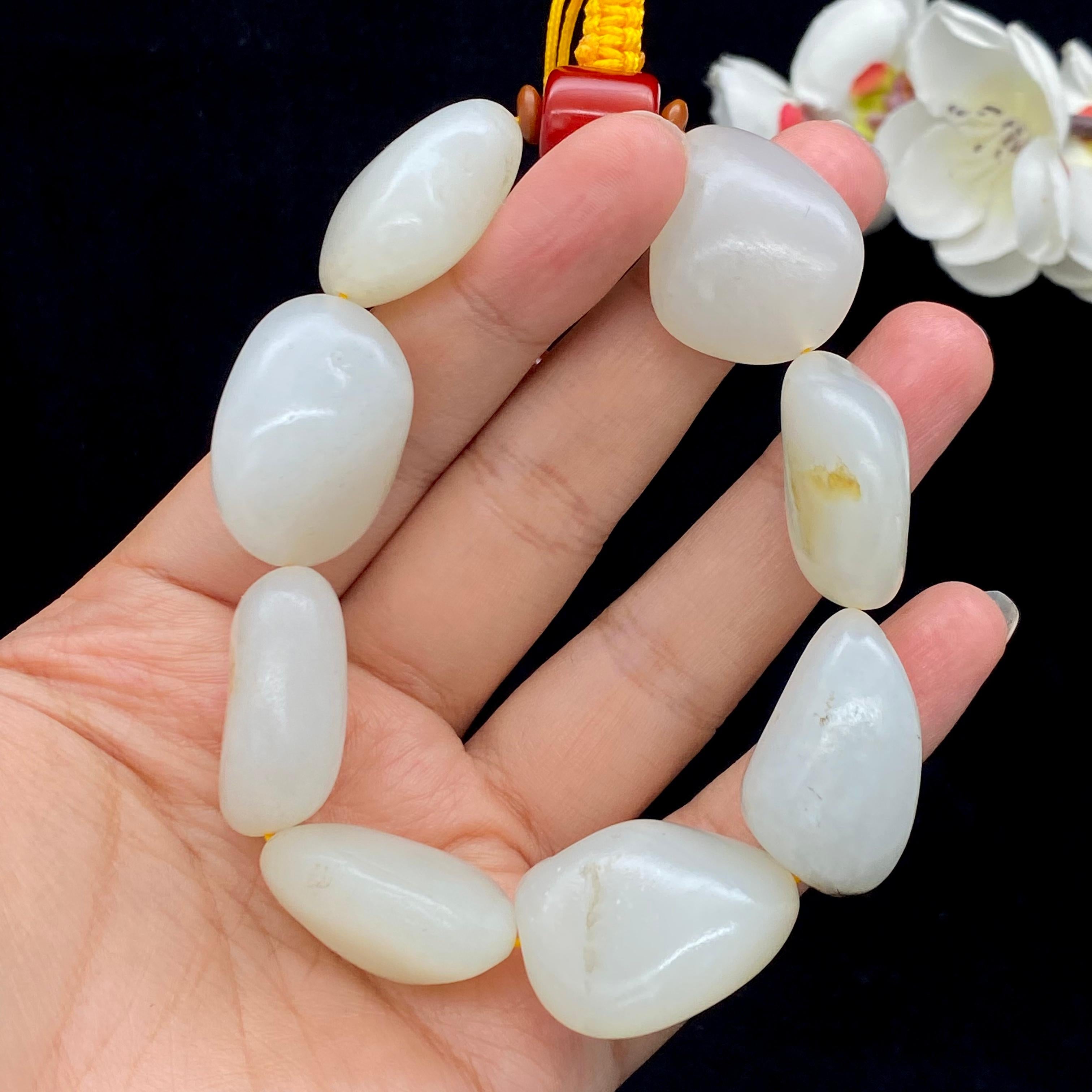 和田玉白玉籽料【精品手串】（97g）