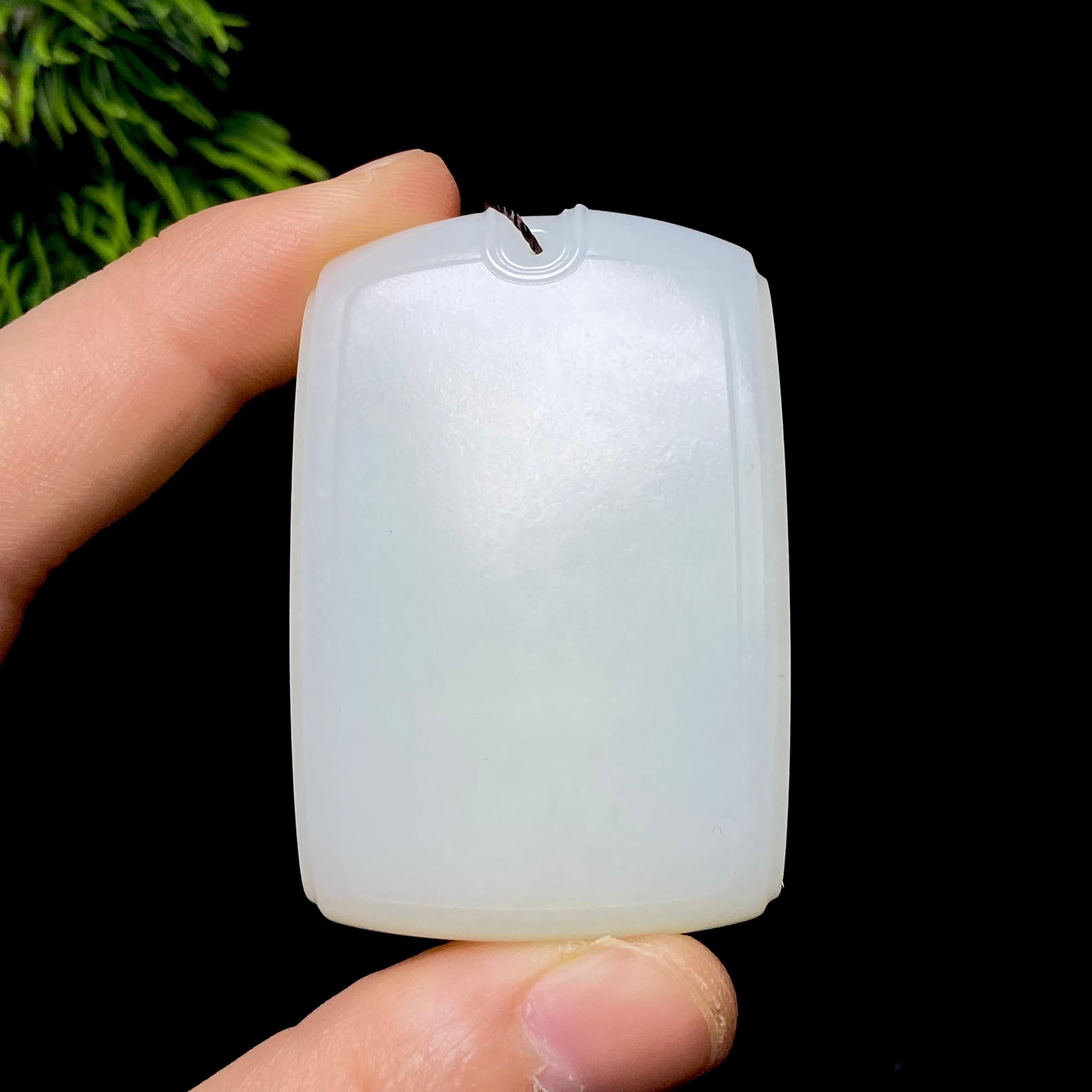 和田玉白玉无事牌（53.0g）
