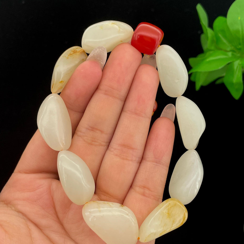 和田玉洒金皮籽料【精品手串】（53.3g）