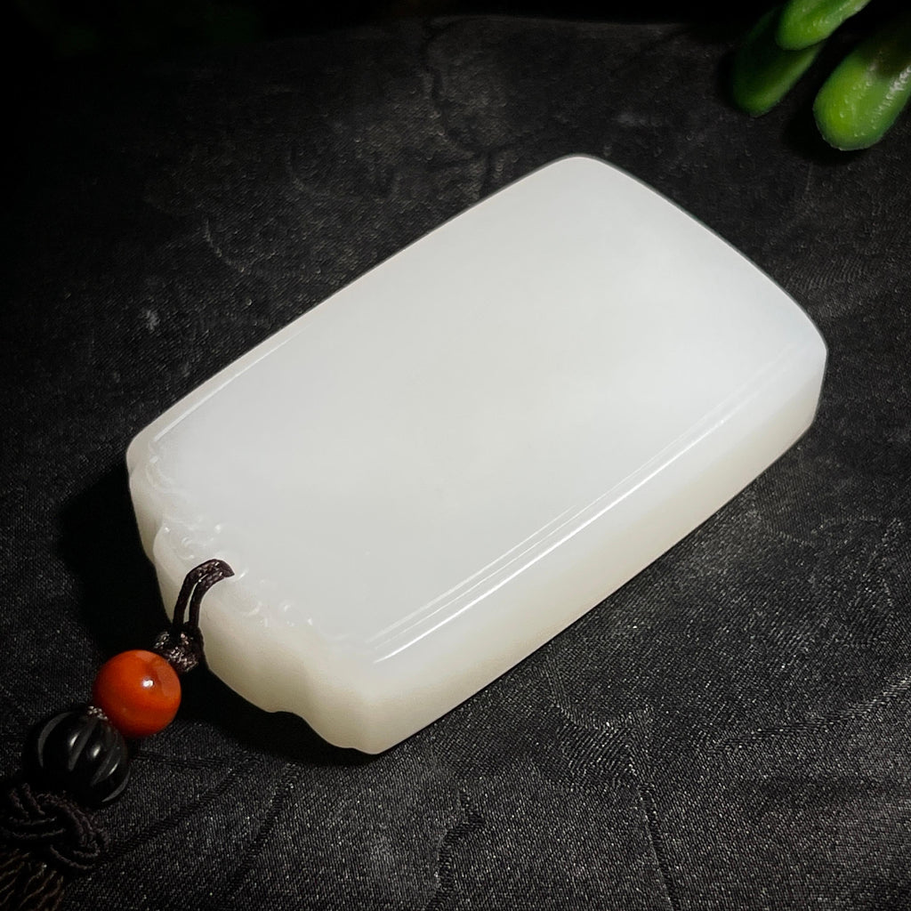 和田玉羊脂白玉无事牌（61.4g）