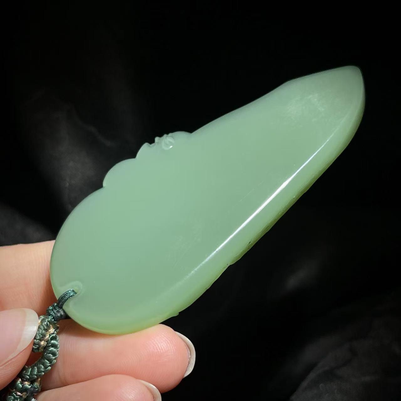 和田玉碧玉青武将（45.6g）