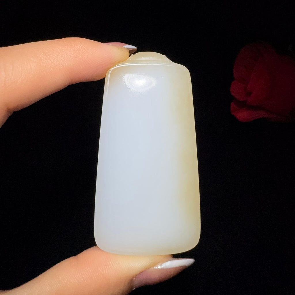 和田玉糖白平安无事牌（42.5g）