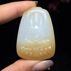 和田玉糖白挂件莲花观音（37.8g）