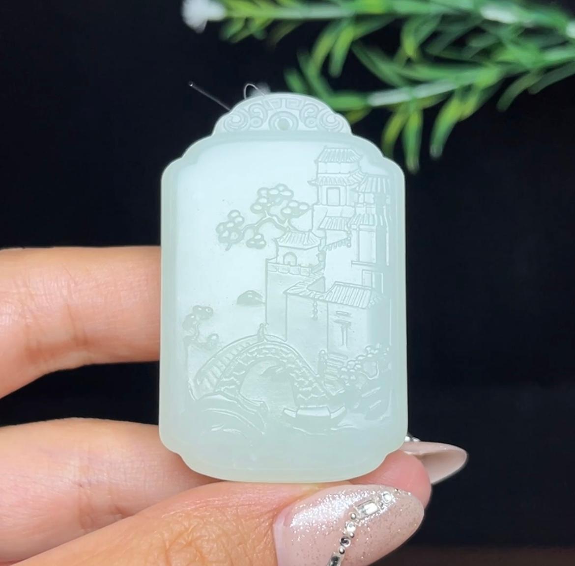 和田白玉山水牌（52.1g）