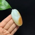 传承级和田籽料聚红皮白玉观音挂件（51.8g）