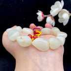 和田玉白玉带洒金皮籽料【精品手串】（44.8g）