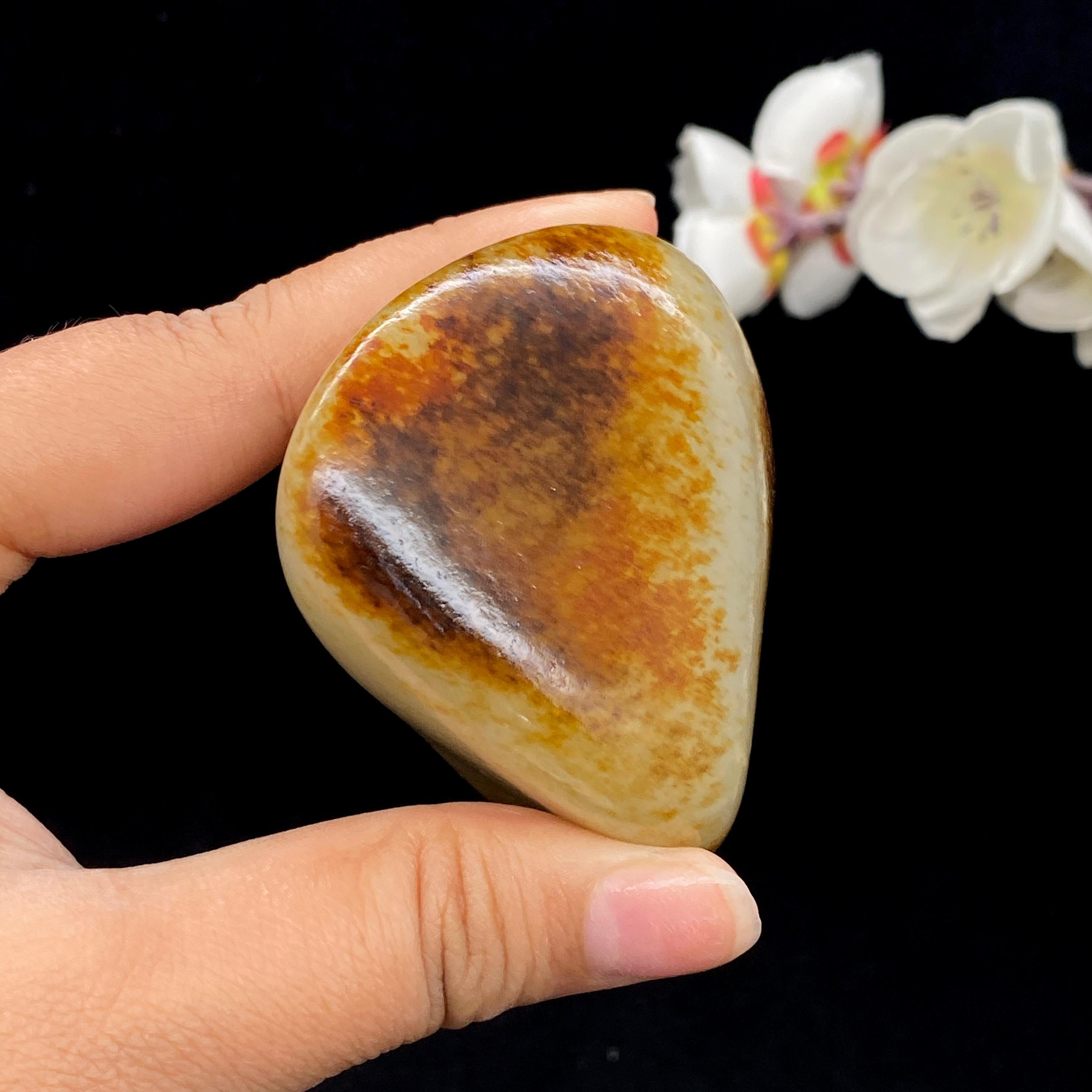 【甄选】和田玉聚黄皮籽料手把件（197.8g）