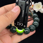 和田玉-籽料沙枣青【老型珠手串】（76.6g）