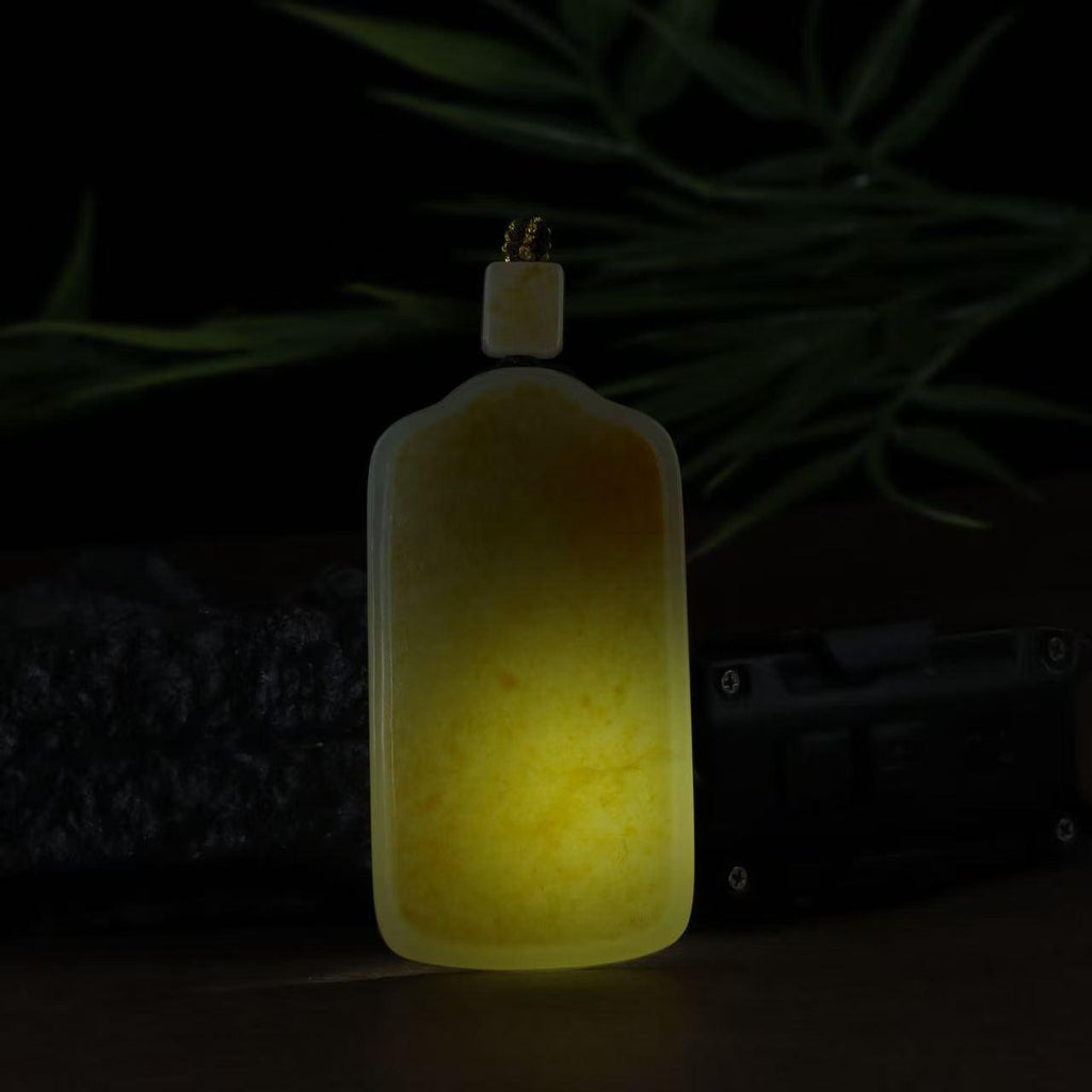 和田玉白玉洒金皮无事牌（70.7g）