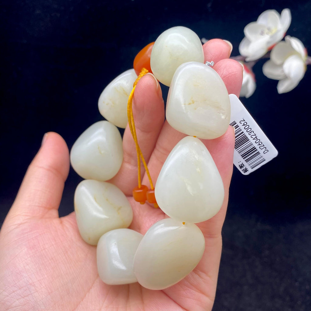 和田玉白玉籽料【精品手串】（130.9g）