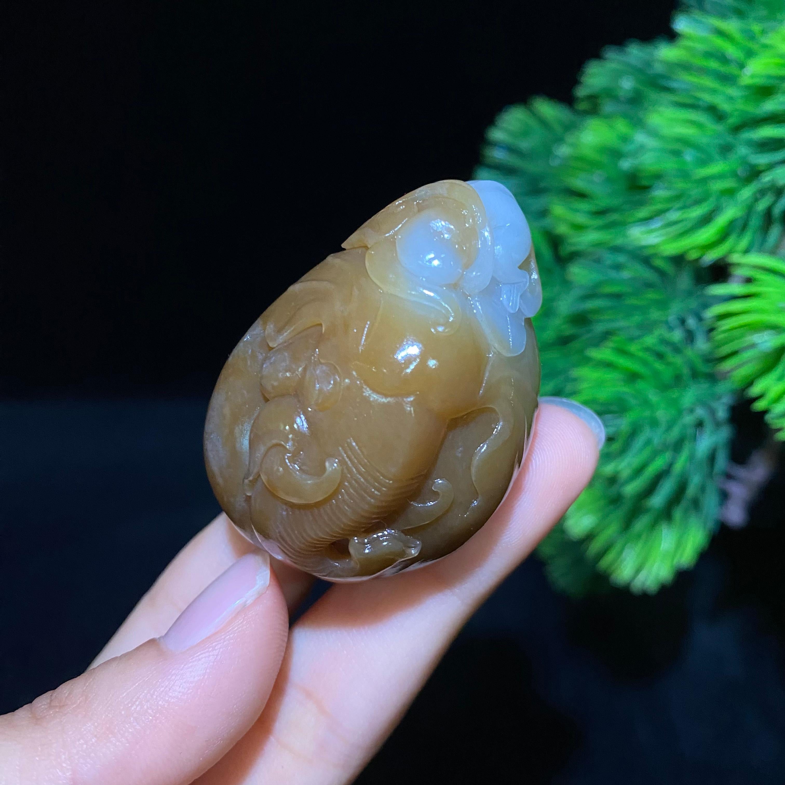 和田糖白玉封侯拜相挂件（61.2g）