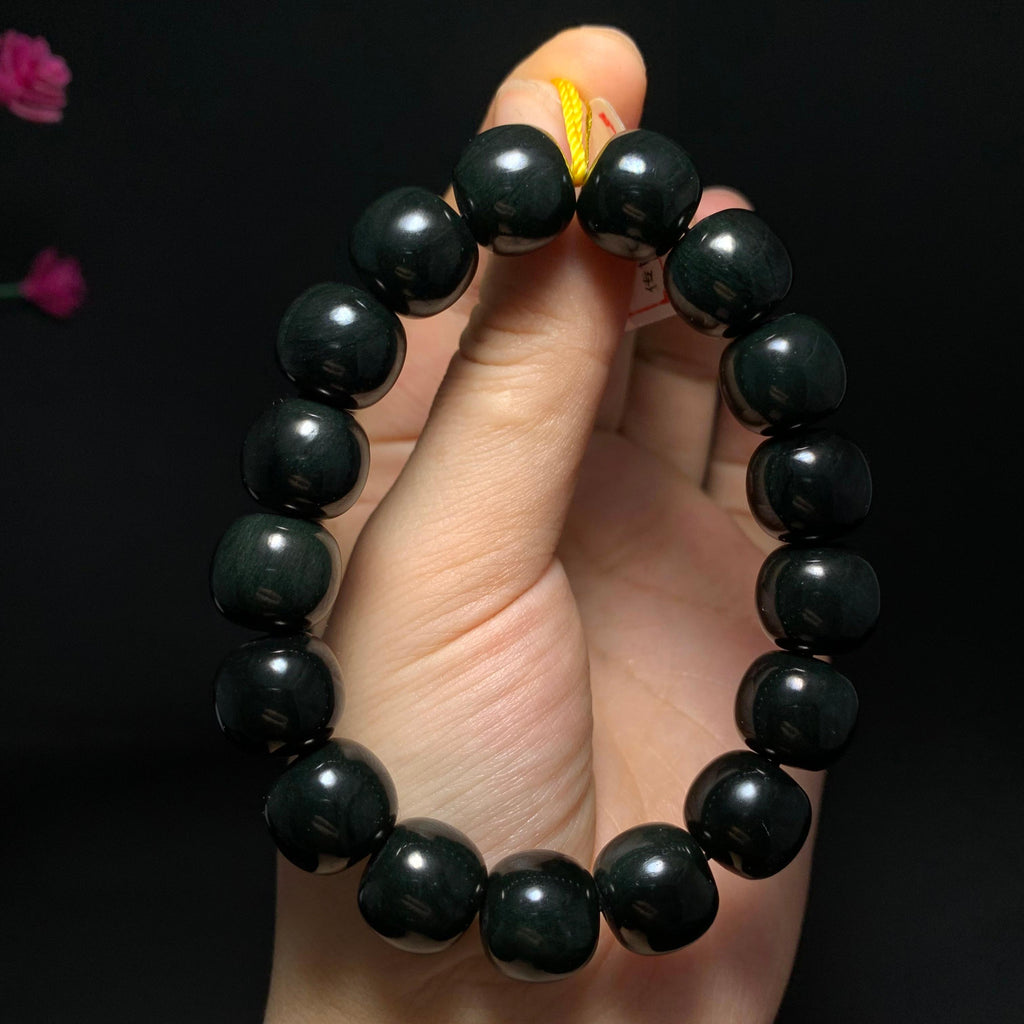 和田山料黑青老型珠手串（62.1g）