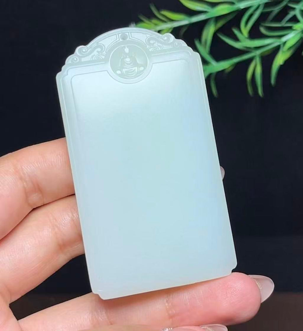 和田玉且末料平安无事牌（102.5g）